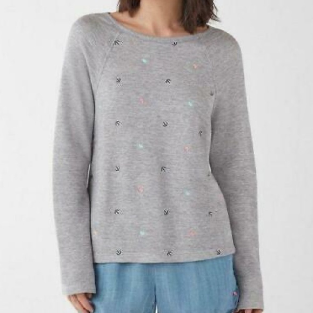 Splendid x Gray Malin Parasol Umbrella EmbroideredSweatshirt